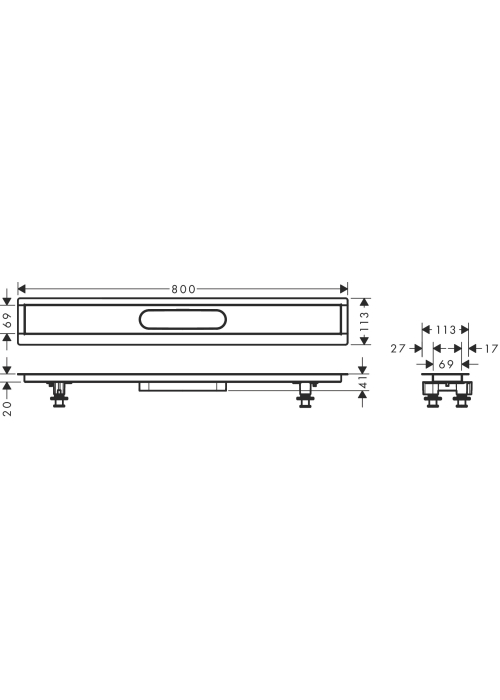 Монтажний комплект Hansgrohe uBox universal 800 мм 56012180