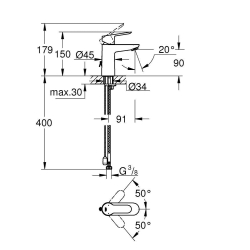 Смеситель для раковины Grohe BauEdge 23329000