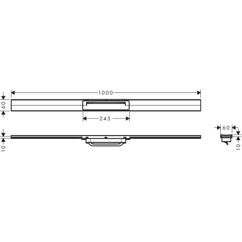 Верхня частина Hansgrohe "RainDrain Flex" для каналу 1000 мм Matt Black 56046670