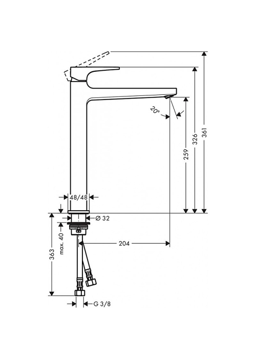 Змішувач для раковини Hansgrohe Metropol Brushed Bronze 32512140