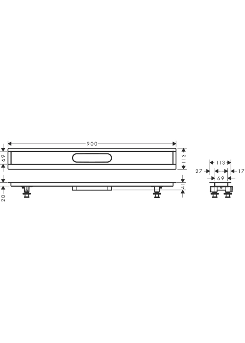 Монтажний комплект Hansgrohe uBox universal 900 мм 56013180