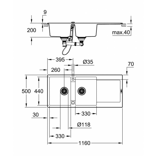 Кухонна мийка Grohe Sink K500 31647AT0