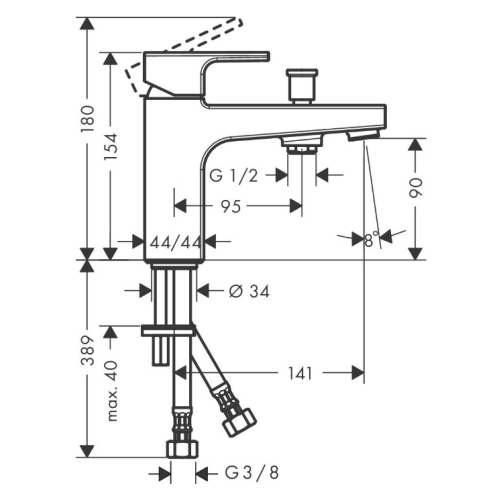 Змішувач для ванни Hansgrohe Vernis Shape 71463000 хром