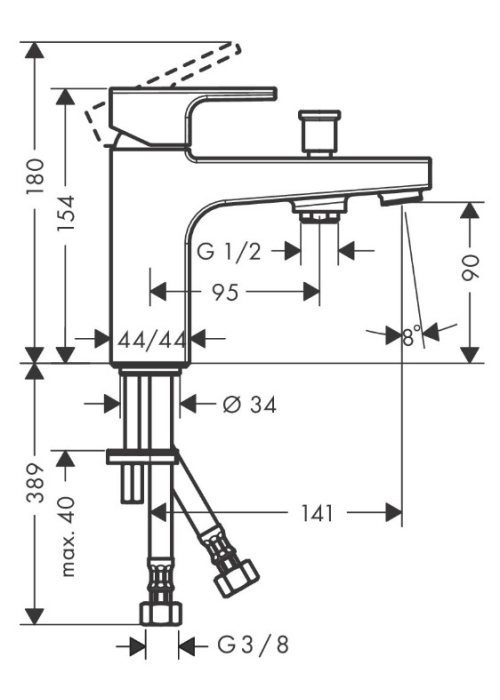 Змішувач для ванни Hansgrohe Vernis Shape 71463000 хром