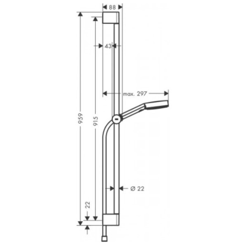 Душовий набір Hansgrohe Pulsify Select зі штангою 90 см 24170700