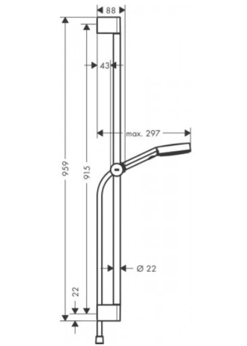 Душовий набір Hansgrohe Pulsify Select зі штангою 90 см 24170700