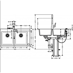 Кухонний комплект мийка із змішувачем Hansgrohe C51-F770-05 43216000