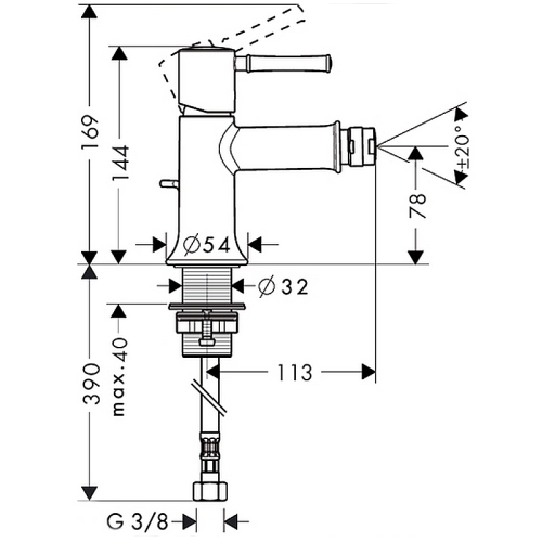 Змішувач для біде Hansgrohe Talis Classic 14120000