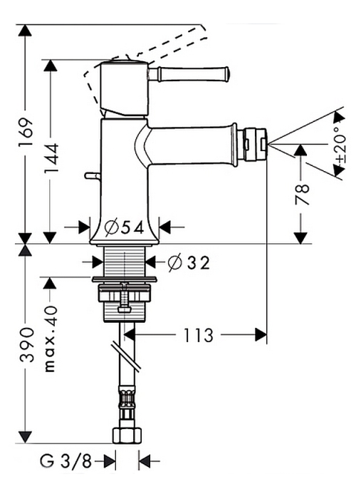 Смеситель для биде Hansgrohe Talis Classic 14120000