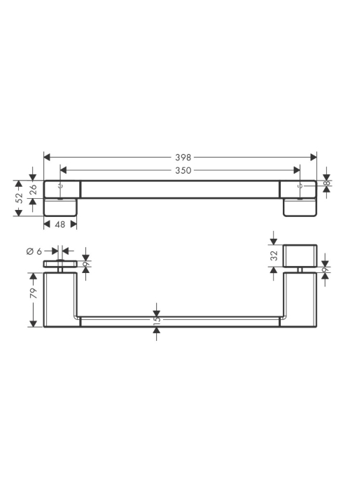 Ручка для дверей у душову Hansgrohe AddStoris 41759000 хром