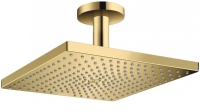 Верхний душ Hansgrohe Raindance Select E 300 1jet Air с держателем к потолку Polished Gold Optic 26250990