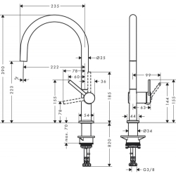 Змішувач Hansgrohe Talis M54 для кухонного миття Matt Black 72804670