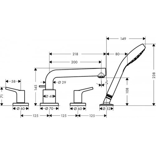 Змішувач на борт ванни Hansgrohe Talis S 72419000