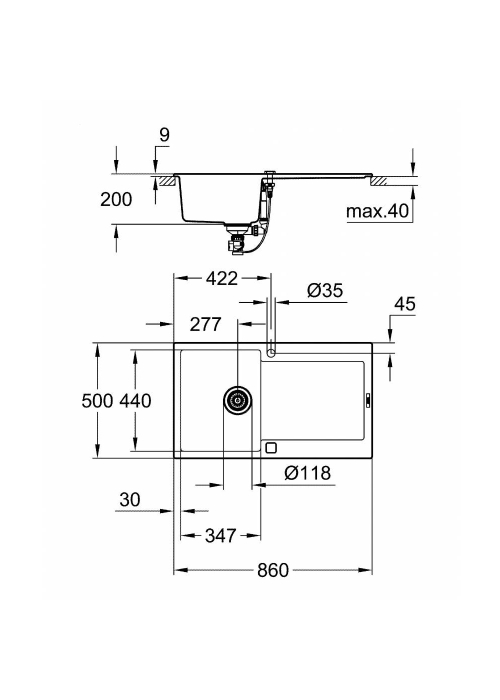 Кухонна мийка Grohe Sink K500 31644AP0