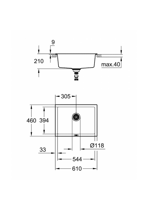 Кухонная мойка Grohe EX Sink K700U 31655AP0