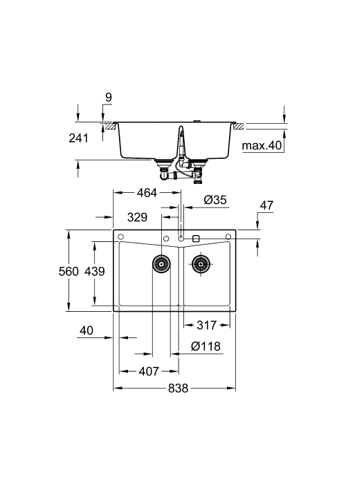 Кухонна мийка Grohe Sink K700 31657AT0