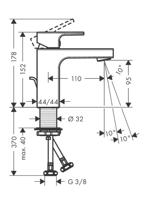 Смеситель для раковины Hansgrohe Vernis Shape 71568000 хром