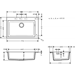 Кухонная мойка Hansgrohe S510-F660 77х51 Stonegrey 43313290