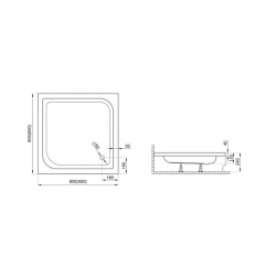 Піддон квадратний Polimat TAKO 80x80x12 00314