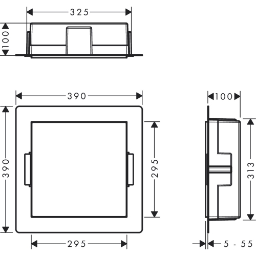 Настінна ніша Hansgrohe XtraStoris Minimalistic з відкритою рамою 30x30x10 см Matt White 56073700