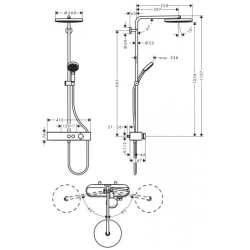 Душова система Hansgrohe Pulsify Showerpipe 260 1jet з термостатом 24220000 хром