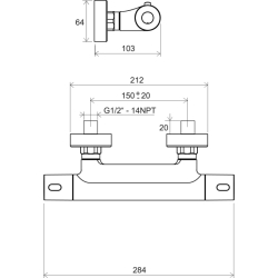 Термостатичний змішувач для душу Ravak Termo 300, без лійки 150 мм X070096