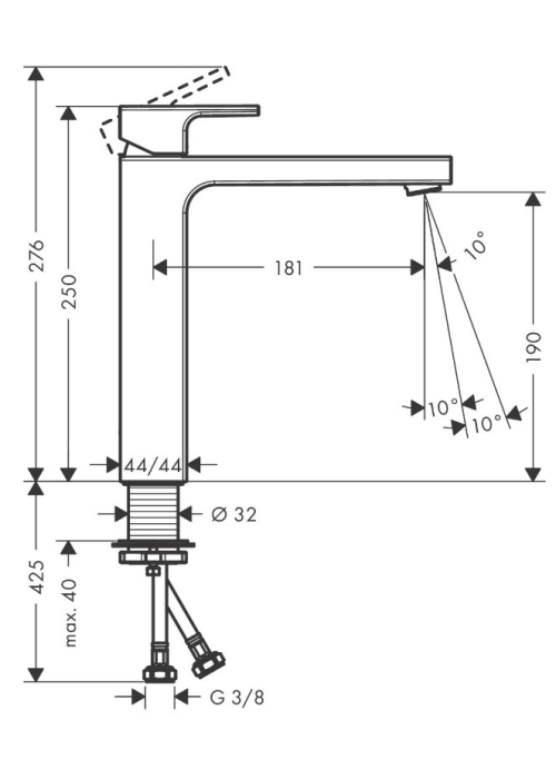 Смеситель для раковины Hansgrohe Vernis Shape 71591000 хром