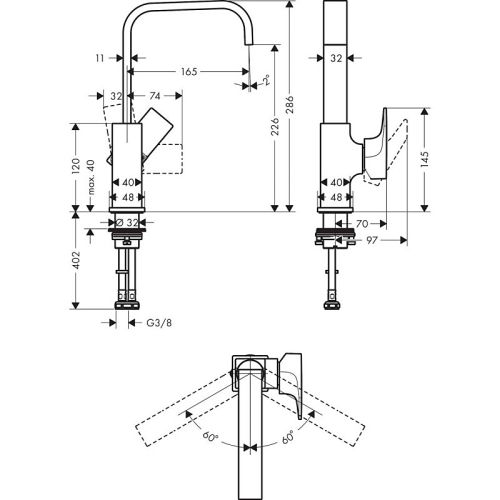 Змішувач для раковини Hansgrohe Metropol Polished Gold Optic 32511990