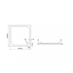 Піддон квадратний Polimat TAKO 90x90x5 00380