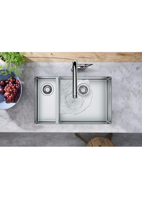 Кухонна мийка під стільницю Hansgrohe S719-U655 дві чаші 180/450 Stainless Steel 43429800