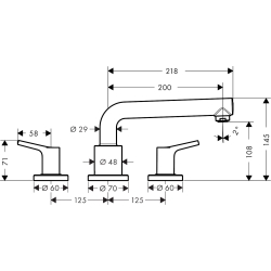 Змішувач для раковини на 3 отвори Hansgrohe Talis S 72415000