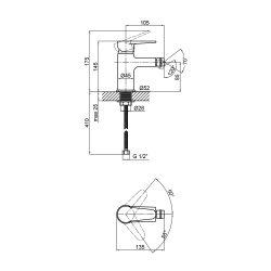 Змішувач для біде Lidz (BLA) 14 43 001AF (LIDZBLA1443001AF)