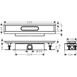 Монтажний комплект для каналів ø50 Hansgrohe uBox universal 600 мм 56022180