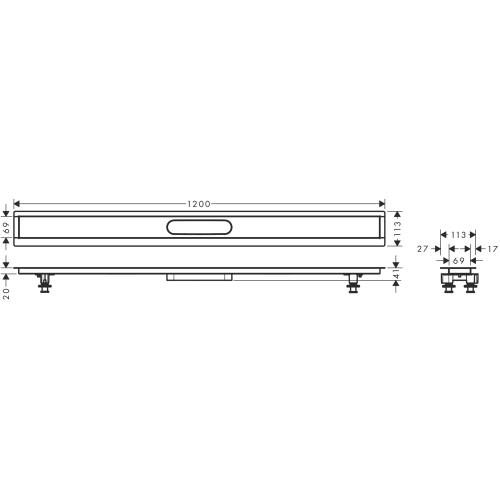 Монтажный комплект для Hansgrohe uBox universal 1200 мм 56015180