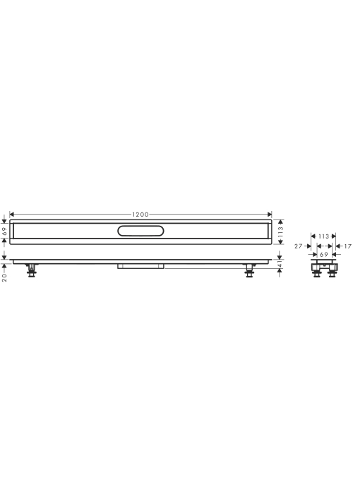 Монтажный комплект для Hansgrohe uBox universal 1200 мм 56015180