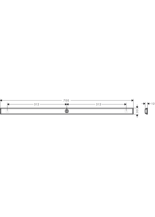 Штанга для душу Hansgrohe WallStoris 70 см чорний матовий 27904670