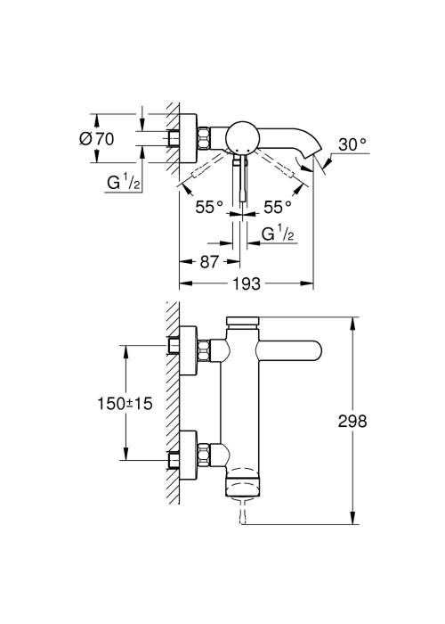 Смеситель для ванны Grohe EssenceNew 33624DA1