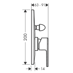 Смеситель для душа Hansgrohe Vernis Shape 71458000 хром