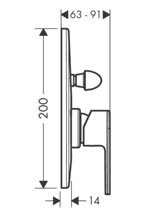 Смеситель для душа Hansgrohe Vernis Shape 71458000 хром