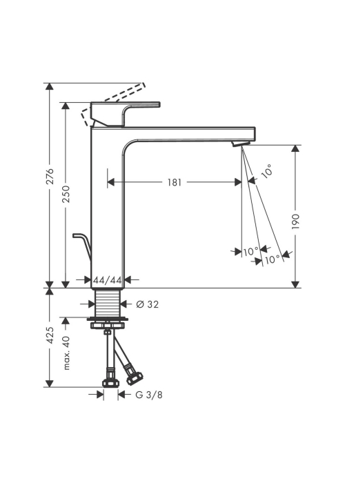 Змішувач для раковини Hansgrohe Vernis Shape 71562670 чорний