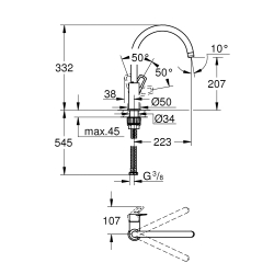 Змішувач для кухні Grohe BauLoop 31368001