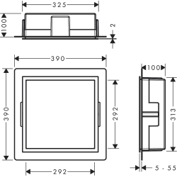 Настінна ніша Hansgrohe XtraStoris Individual з рамкою 30x30x10 см Matt White 56097700