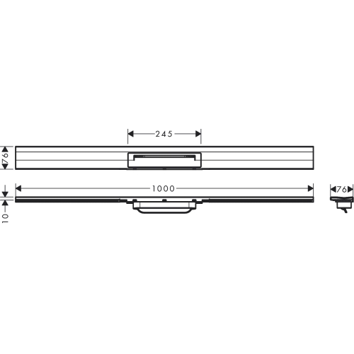 Верхняя часть Hansgrohe "RainDrain Flex" для канала (пристенная) 1000 мм Chrome 56053000