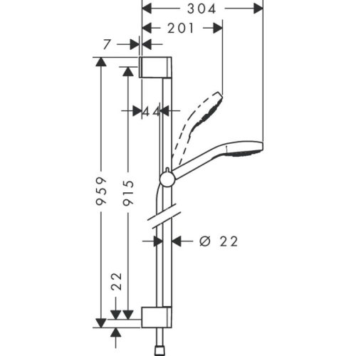 Душовий набір Hansgrohe Croma Select S Multi 90 см білий/хром 26570400