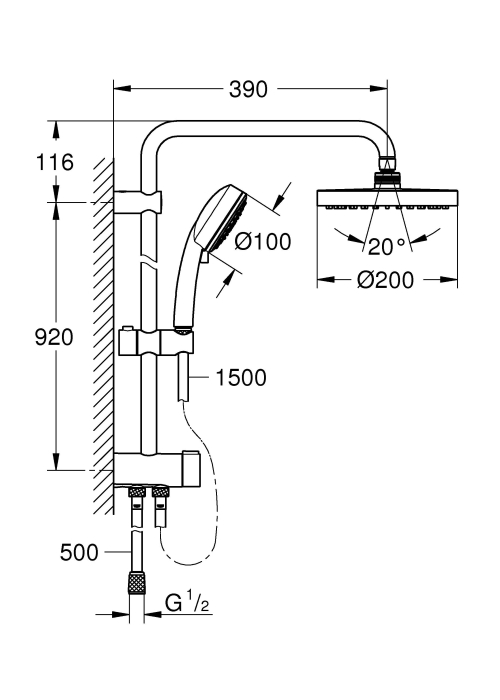 Душовий гарнітур Grohe New Tempesta Cosmopolitan 26453001