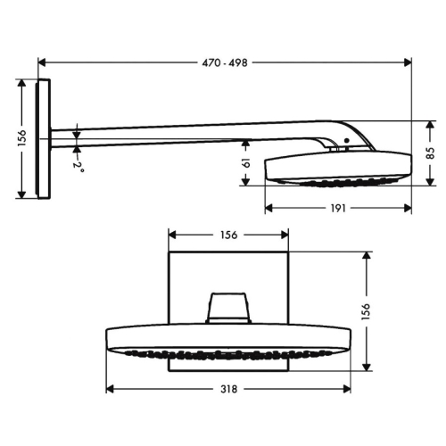 Верхній душ Hansgrohe Raindance Select E 300 3jet хром/білий 26468400