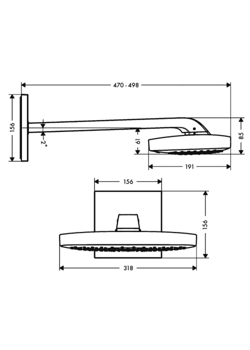 Верхній душ Hansgrohe Raindance Select E 300 3jet хром/білий 26468400