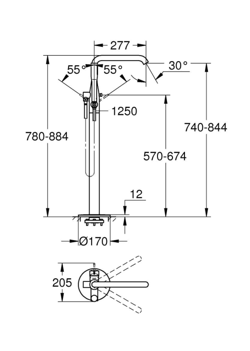 Смеситель для ванны с ручным душем Grohe Essence 23491AL1