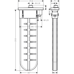 Шланг для душової лійки Hansgrohe SBox Square 1,45 м врізний в борт ванни 28010000