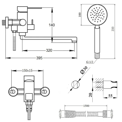 Змішувач для ванни Lidz (NKS) 12 32 005-1 (LIDZNKS12320051)